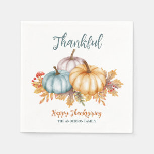 Serviette En Papier Bon thanksgiving citrouille d'aquarelle