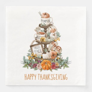 Serviette En Papier Bon thanksgiving Citrouille rustique d'automne