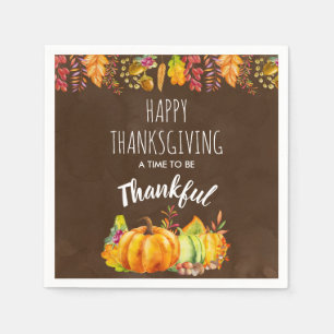 Serviette En Papier Bon thanksgiving Citrouilles et feuillage d'automn
