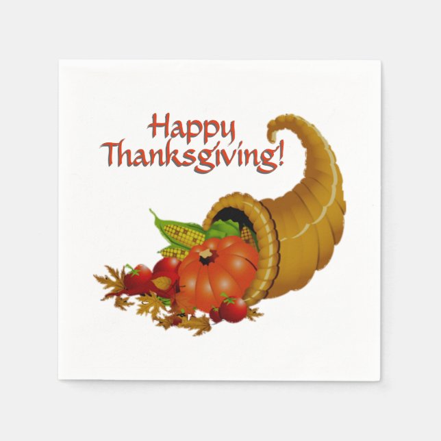 Serviette En Papier Bon thanksgiving Cornucopia (Devant)
