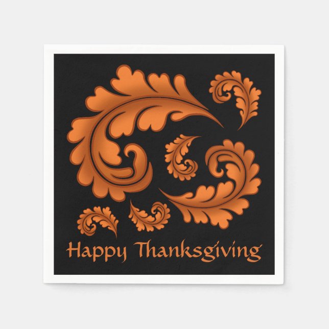 Serviette En Papier Bon thanksgiving d'automne (Devant)