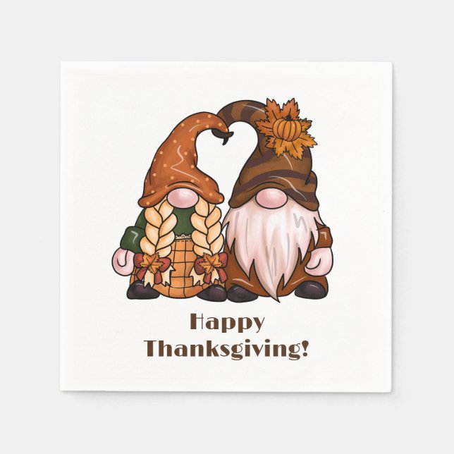 Serviette En Papier Bon thanksgiving des nomes scandinaves (Devant)