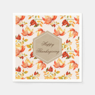 Serviette En Papier Bon thanksgiving Devis Étiquette Orange Fall Leave