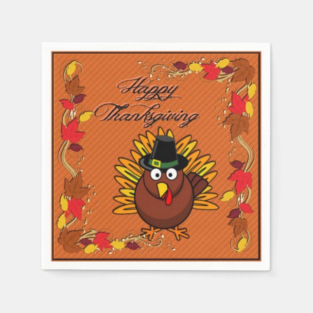 Serviette En Papier Bon thanksgiving dinde dinde serviettes (Devant)