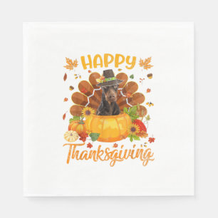 Serviette En Papier Bon thanksgiving Doberman Chien Turquie Citrouille