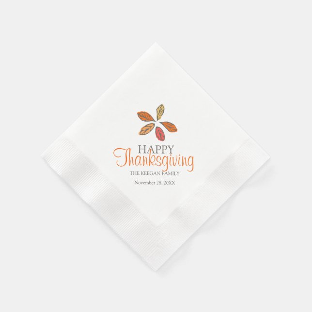 Serviette En Papier Bon thanksgiving feuille gris orange serviettes (Coin)