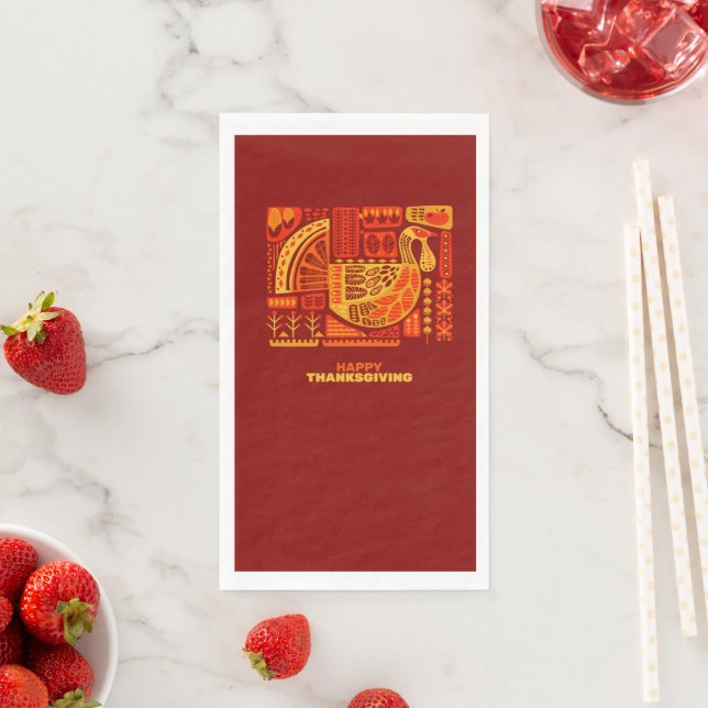 Serviette En Papier Bon thanksgiving géométrique Abstrait (En situation)