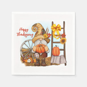 Serviette En Papier Bon thanksgiving Gnome