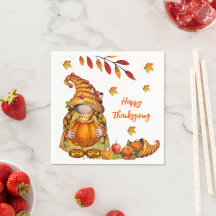 Serviette En Papier Bon thanksgiving Gnome