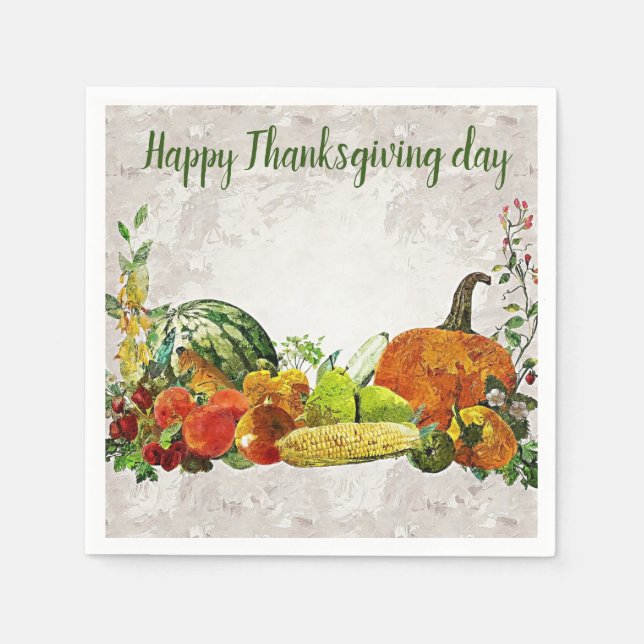 Serviette En Papier Bon thanksgiving jour (Devant)