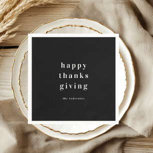 Serviette En Papier Bon thanksgiving minimaliste personnalisé