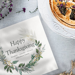 Serviette En Papier Bon thanksgiving Pays Folitique Rustique Wreath