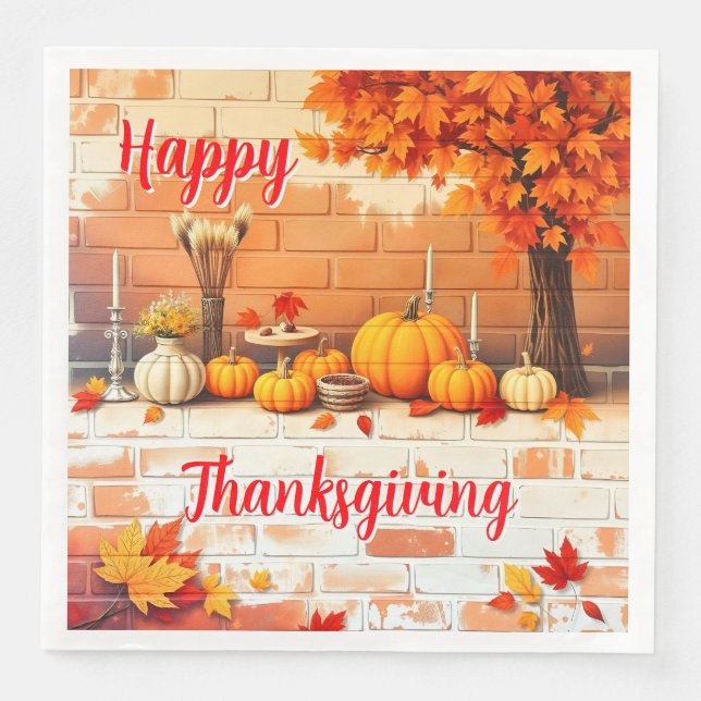 Serviette En Papier Bon thanksgiving populaire Belle automne (Devant)