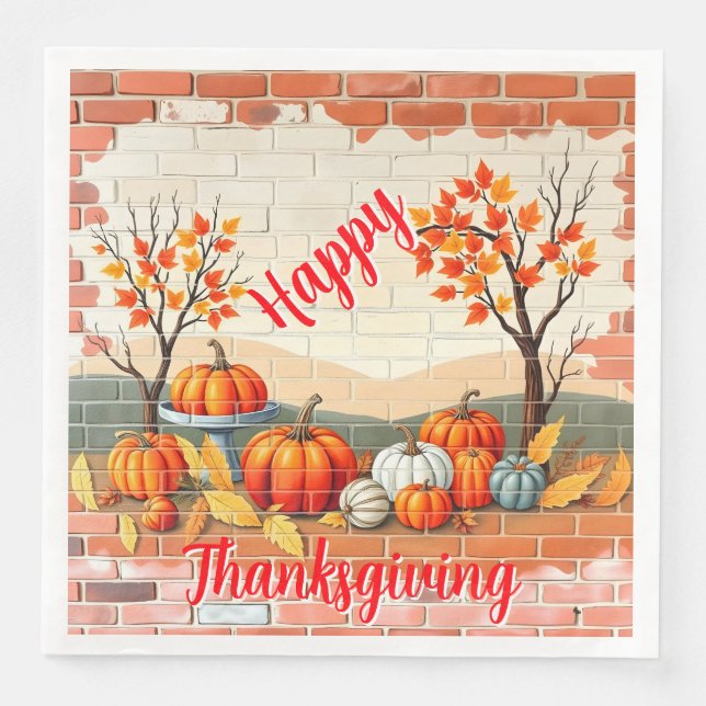 Serviette En Papier Bon thanksgiving Populaire Belle automne (Devant)