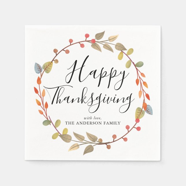 Serviette En Papier Bon thanksgiving rustique Automne Feuilles de auto (Devant)