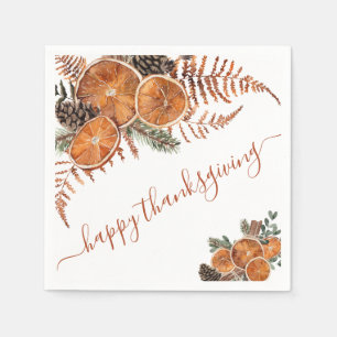 Serviette En Papier Bon thanksgiving Rustique D'Agrumes Et De Pins