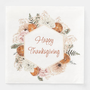 Serviette En Papier Bon thanksgiving Rustique D'Agrumes Et De Pins