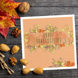 Serviette En Papier Bon thanksgiving Rustique Feuilles d'automne