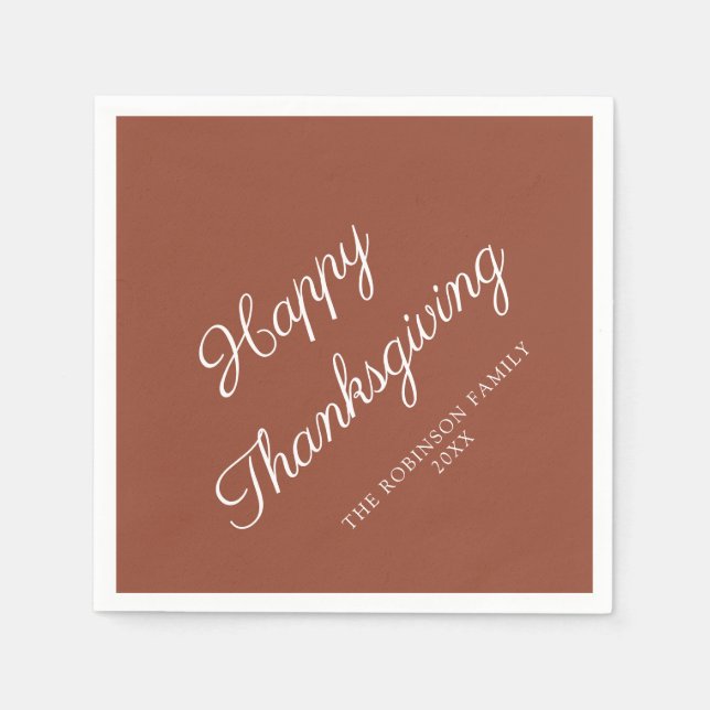 Serviette En Papier Bon thanksgiving Terracotta (Devant)