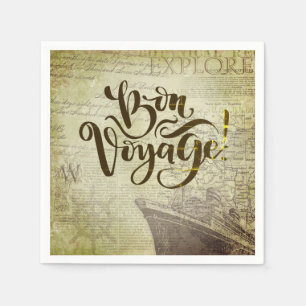 Serviette En Papier Bon Voyage Papier de la fête Napkins