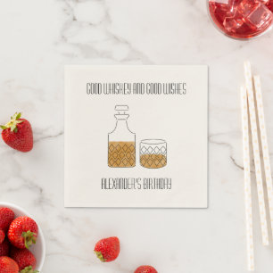 Serviette En Papier Bon Whiskey Bonne volonté Anniversaire