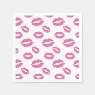 Serviette En Papier Bonbon 16 à fille de motif de baiser de lèvres d