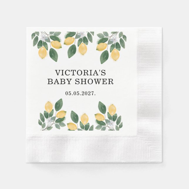 Serviette En Papier Bonbon au Baby shower de citron (Devant)