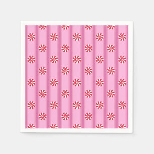 Serviette En Papier Bonbon de Noël rose menthe Fun and Fancy