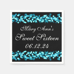 Serviette En Papier Bonbon élégant turquoise de charme de Hollywood 
