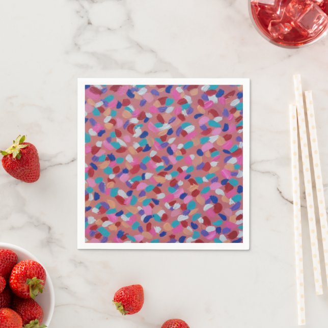 Serviette En Papier Bonbon en coton rose (En situation)