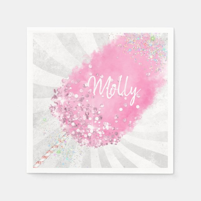 Serviette En Papier Bonbons de coton parties scintillant mignonne cein (Devant)