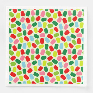 Serviette En Papier Bonbons de Noël Citron Festifs Colorés Verts