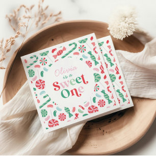 Serviette En Papier Bonbons de Noël Douce Première Première Anniversai