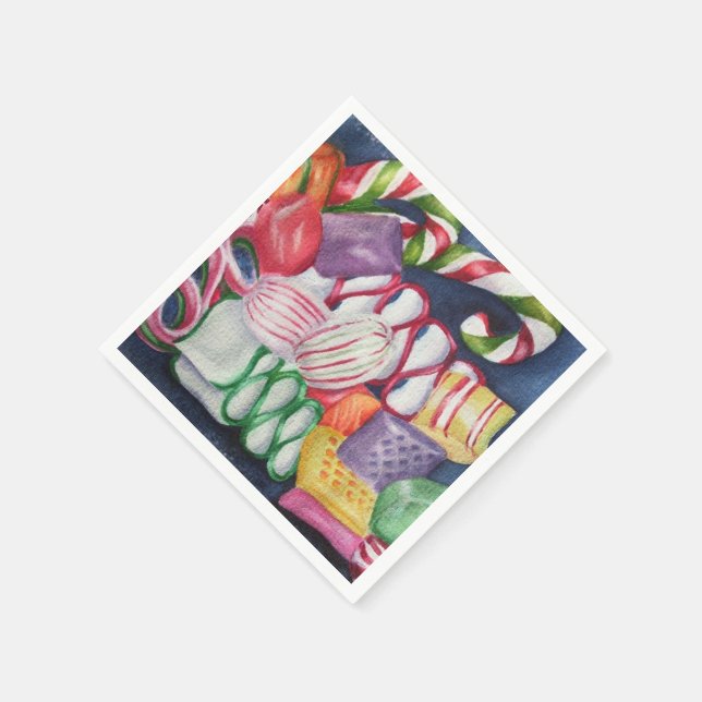 Serviette En Papier Bonbons de Noël mixtes (Coin)