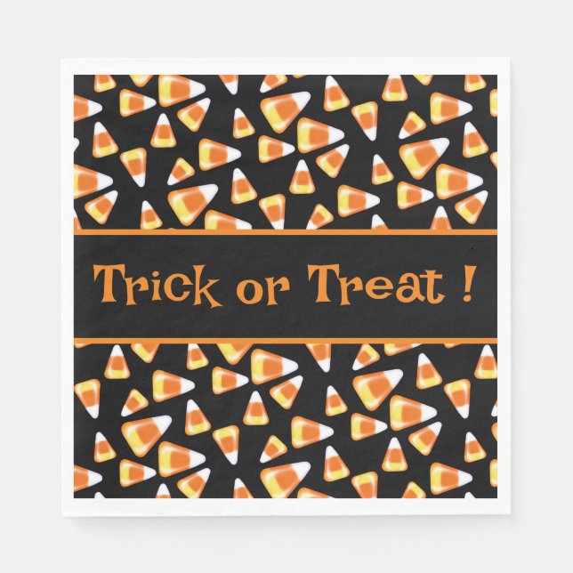 Serviette En Papier Bonbons d'Halloween motif, gâteries amusantes de b (Devant)