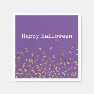 Serviette En Papier Bonbons Saupoudrent Joyeux Halloween vert orange