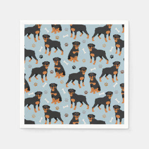 Serviette En Papier Bones et pattes de chien Rottweiler