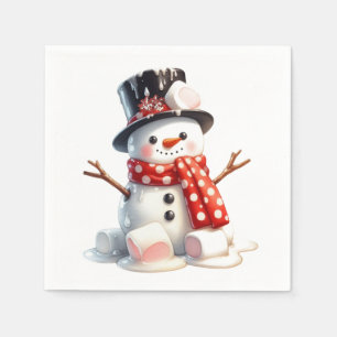 Serviette En Papier Bonhomme de neige en guimauve doux et sucré