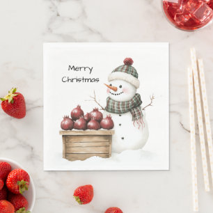 Serviette En Papier Bonhomme de neige Grenade Noël