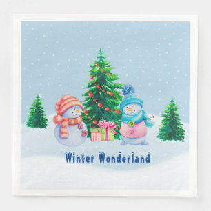 Serviette en papier bonhomme de neige Winter Wonde