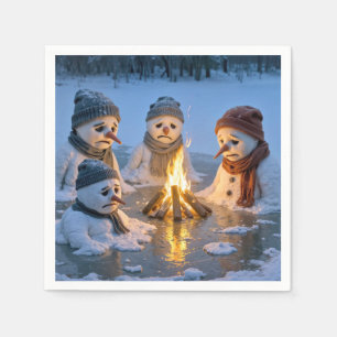 Serviette En Papier Bonhommes de neige de l'humour de Noël fondant aut