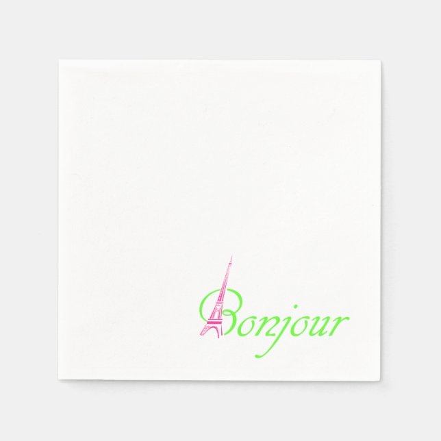 Serviette En Papier Bonjour (Devant)
