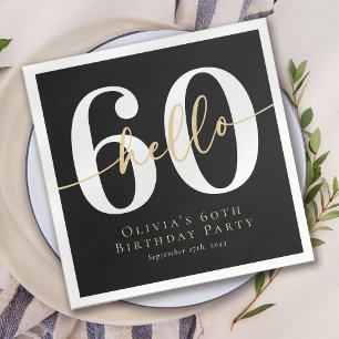 Serviette En Papier Bonjour 60 Soixante Anniversaire fête