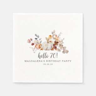 Serviette En Papier Bonjour 70 Automne Citrouille Feuilles personnalis