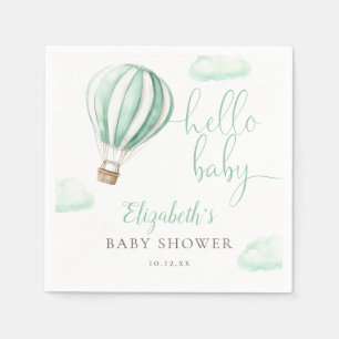 Serviette En Papier Bonjour Baby Hot Air Balloon Baby shower neutre