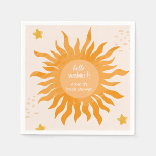 Serviette En Papier Bonjour baignade bohème aquarelle Shower bébé Sole