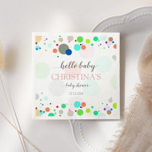 Serviette En Papier Bonjour bébé Baby shower de points colorés