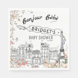 Serviette En Papier Bonjour Bebe Baby shower neutre du genre