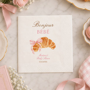 Serviette En Papier Bonjour Bébé Croissant Arc-en-ciel Fête de Naissan