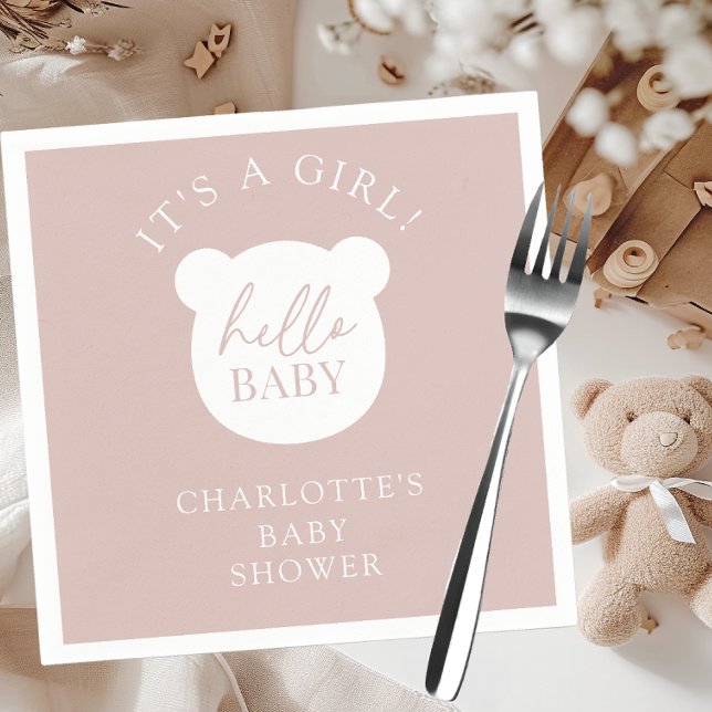 Serviette En Papier Bonjour bébé ours C'est un garçon (Créateur téléchargé)